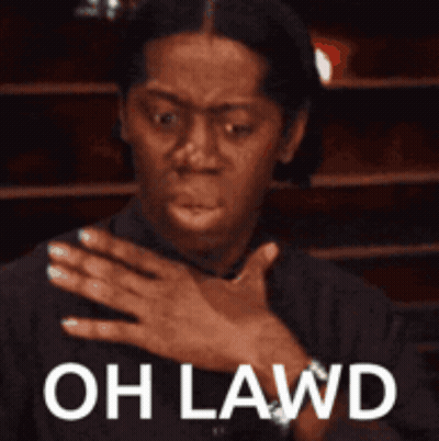 Woman With Hands On Chest Saying Oh Lawd GIF