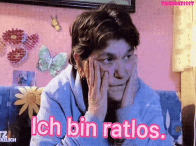Woman With Hands On Face Saying Ich Bin Ratlos GIF