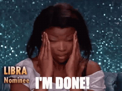 Woman With Hands On Head Saying Im Done GIF