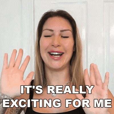 Woman With Hands Up Says It's Really Exciting For Me GIF