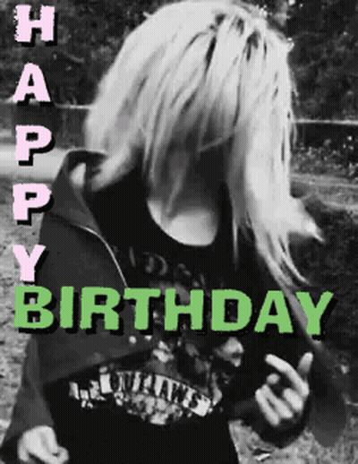 Woman With Happy Birthday Text GIF