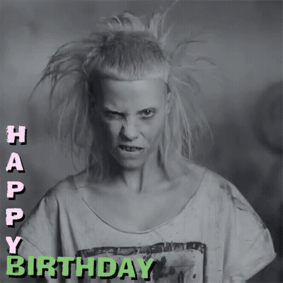 Woman With Happy Birthday Text GIF