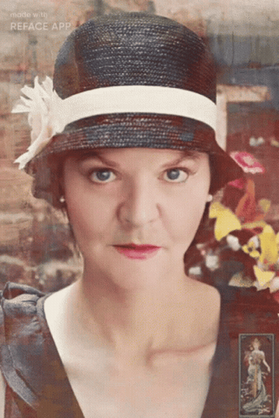 Woman With Hat And White Flower Reface App GIF