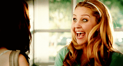 Woman With Headband Laughing With Mouth Open