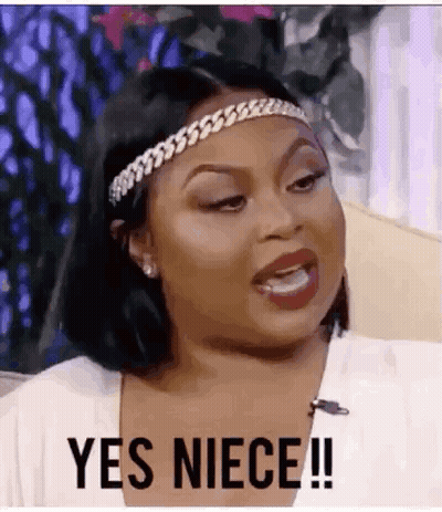 Woman With Headband On Couch Says Yes Niece GIF