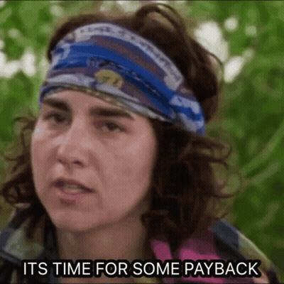 Woman With Headband Saying It's Time For Some Payback GIF