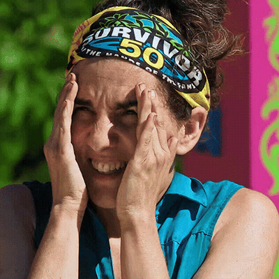 Woman With Headband Saying Survivor 50 GIF