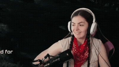 Woman With Headphones And Bandana Playing Guitar GIF