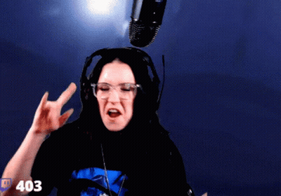 Woman With Headphones And Glasses Giving Middle Finger At Microphone 403 GIF