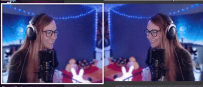 Woman With Headphones And Glasses Playing Video Game GIF