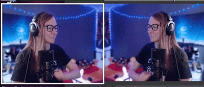 Woman With Headphones And Glasses Smiling GIF