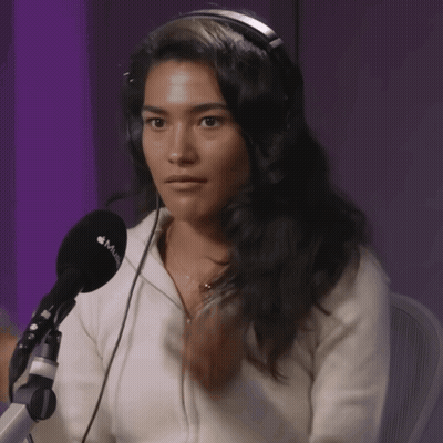 Woman With Headphones And Microphone Saying Music GIF