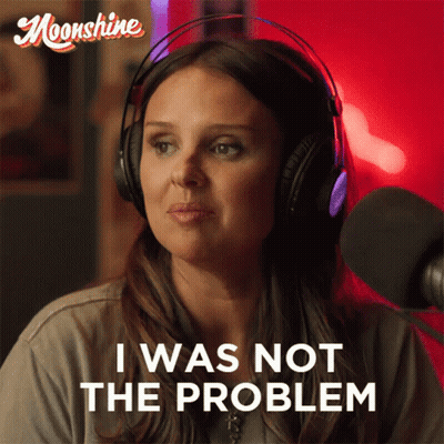 Woman With Headphones And Microphone Says I Was Not The Problem GIF