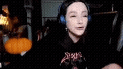 Woman With Headphones And Pumpkin Cope GIF