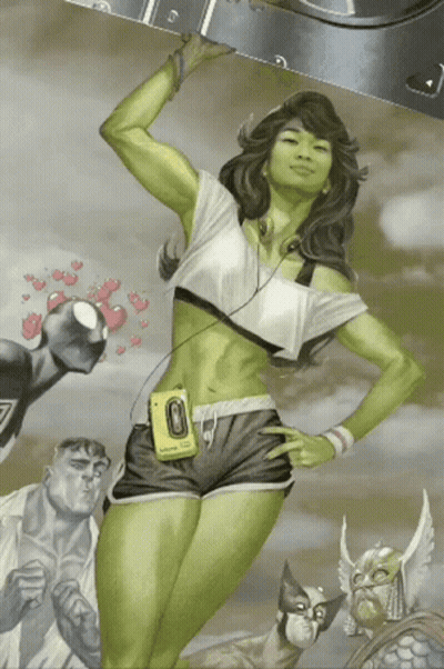 Woman With Headphones And Walkman On Belt GIF