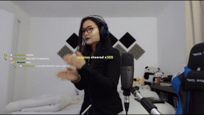 Woman With Headphones At Microphone Nightan Cheered X300 GIF
