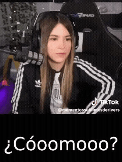 Woman With Headphones At Microphone Saying Cooomoooo GIF