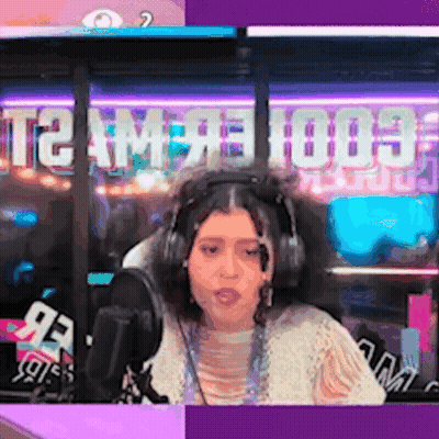 Woman With Headphones At Microphone T2 Amer 1003 Sign GIF