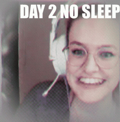 Woman With Headphones Day 2 No Sleep GIF