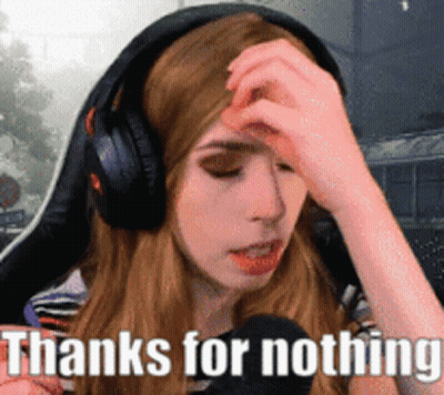 Woman With Headphones Holding Forehead Thanks For Nothing GIF