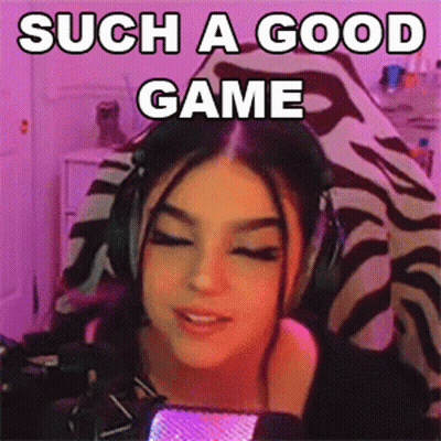 Woman With Headphones In Front Of A Microphone Saying Such A Good Game GIF
