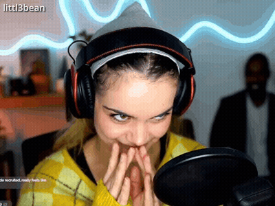 Woman With Headphones Making Funny Face At Microphone Littl3bean GIF