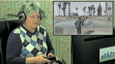 Woman With Headphones Playing Video Game React GIF