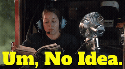 Woman With Headphones Reading Book Next To Fan Saying Um No Idea GIF