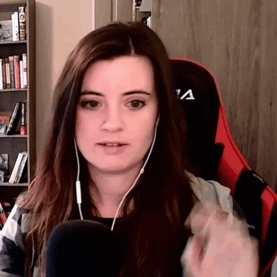 Woman With Headphones Red Black Gaming Chair GIF
