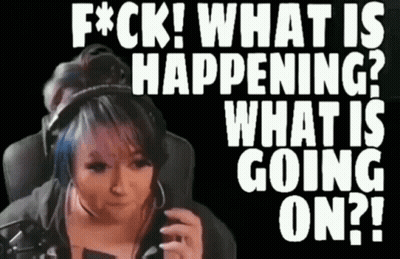 Woman With Headphones Saying F*ck What Is Happening GIF