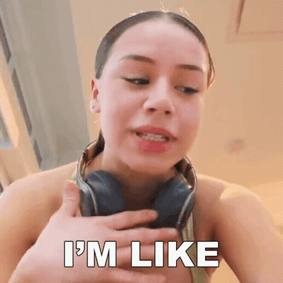 Woman With Headphones Saying I'm Like GIF