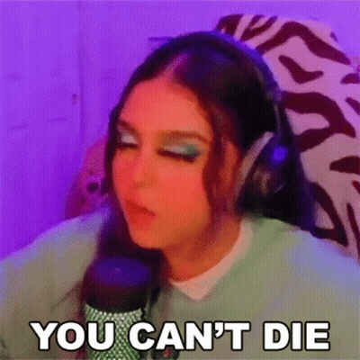Woman With Headphones Saying You Can't Die GIF