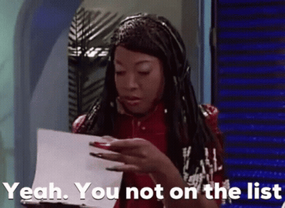 Woman With Headphones Saying You Not On The List GIF