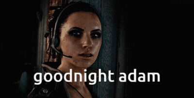 Woman With Headphones Says Goodnight Adam GIF