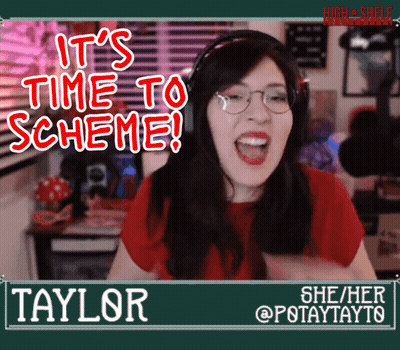 Woman With Headphones Says It's Time To Scheme Taylor GIF