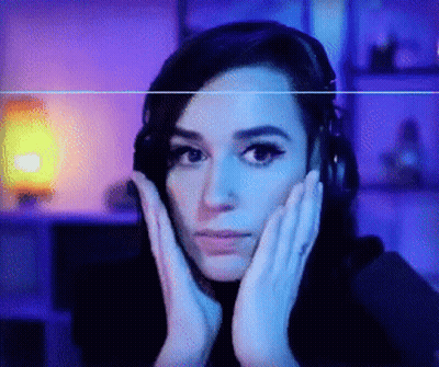 Woman With Headphones Surprised Face GIF