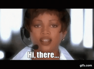 Woman With Headset Saying Hi There GIF