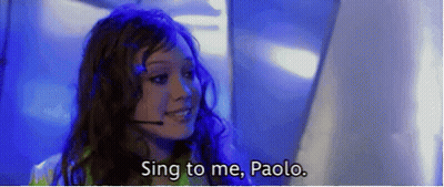 Woman With Headset Singing To Man GIF