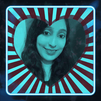 Woman With Heart Shaped Frame GIF