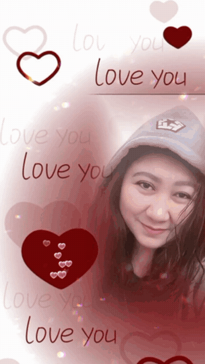Woman With Hearts And Love You GIF