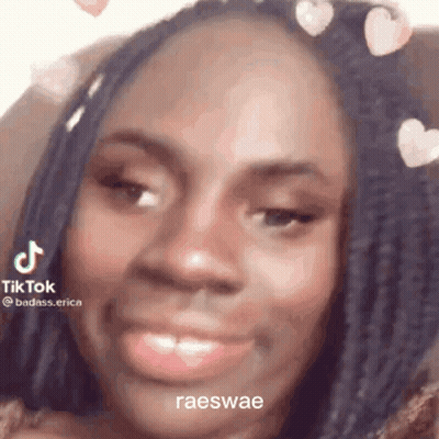 Woman With Hearts In Hair Raeswae GIF