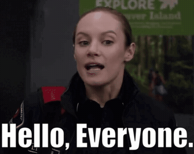 Woman With Hello Everyone Sign GIF