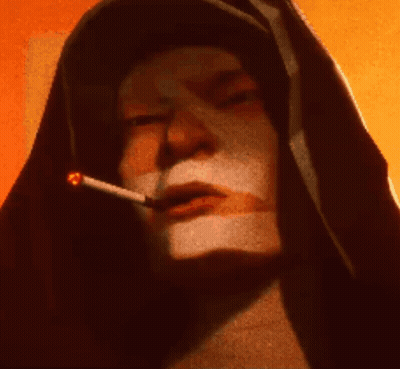 Woman With Hood Smoking Cigarette GIF