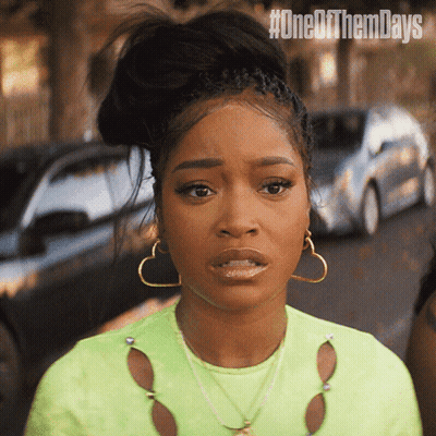 Woman With Hoop Earrings And Neon Green Shirt #Oneofthemdays GIF