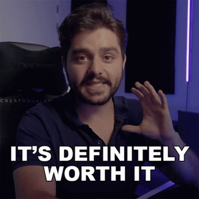 Woman With Hoop Earrings And Tattoo Saying Totally Worth It GIF