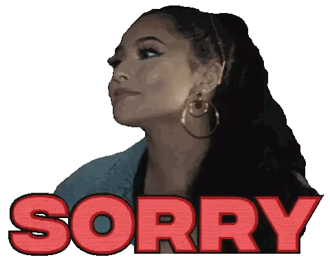 Woman With Hoop Earrings Saying Sorry Sticker
