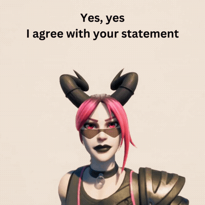 Woman With Horns Saying Yes Yes I Agree With Your Statement GIF