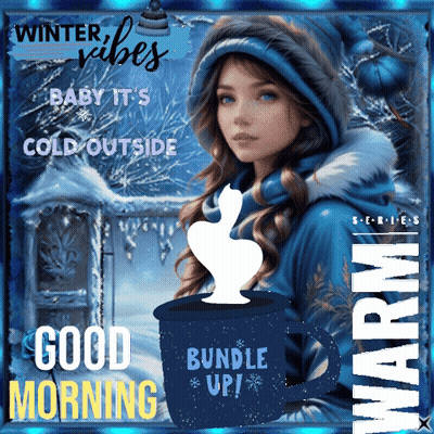 Woman With Hot Chocolate Winter Vibes Baby It's Cold Outside GIF