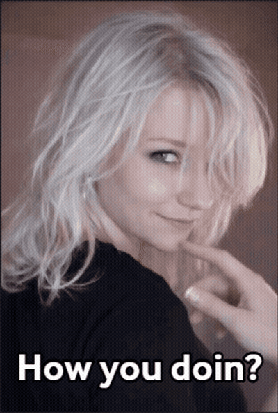 Woman With How You Doin Words GIF
