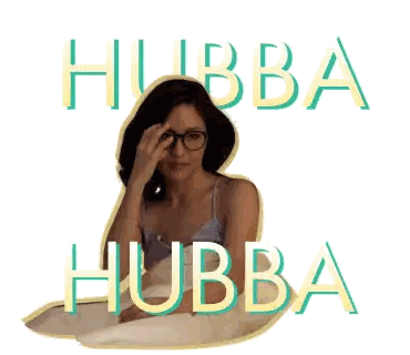 Woman With Hubba Word Sticker